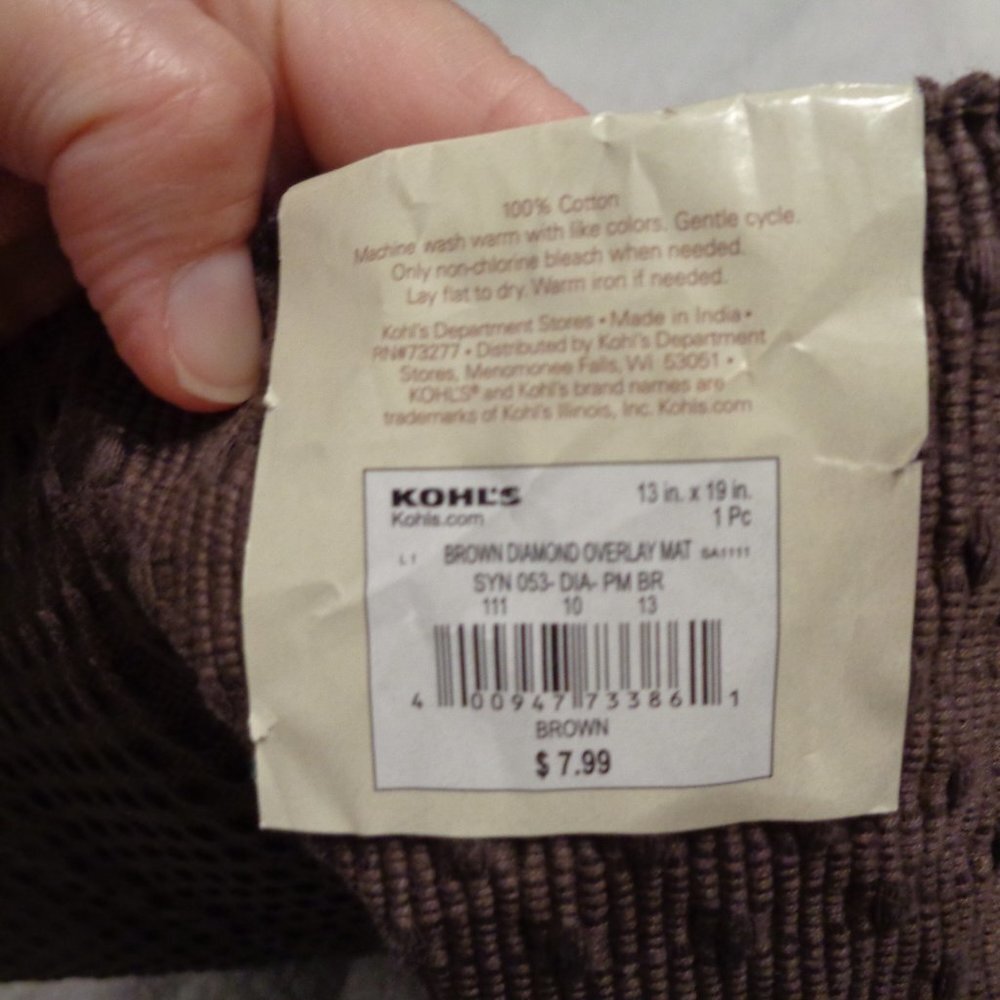 Sonoma Brown Diamond Overlay Placements Set of 6 NWT - Picture 6 of 7